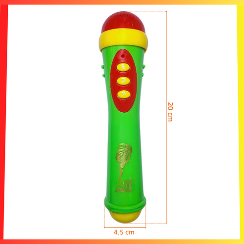 Micrófono De Juguete Plástico A Pilas Sonidos Y Luz Niños