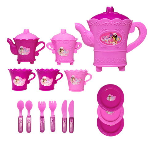 Juego De Té Infantil Set Tazas Tetera Utensilios Para Niños