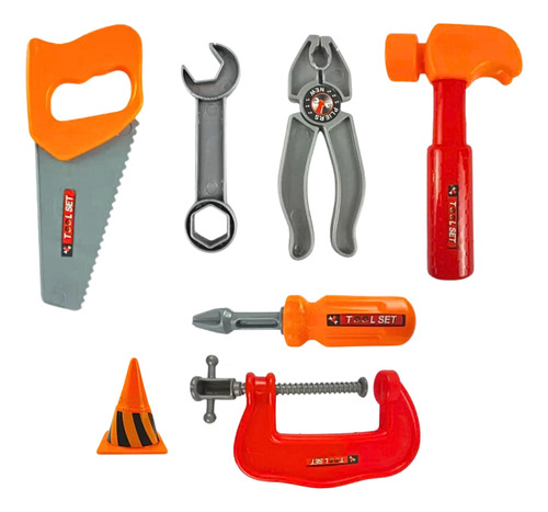 Set De Herramientas Juguete Serrucho Martillo Blíster Niños