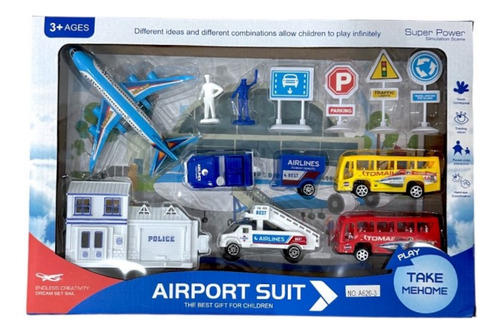 Set De Aeropuerto 13 Piezas Juguete Plástico Infantil Niños