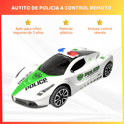 Auto Policía A Control Remoto Juguete Infantil Para Niños