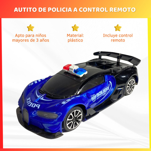 Auto Policía A Control Remoto Juguete Infantil Para Niños