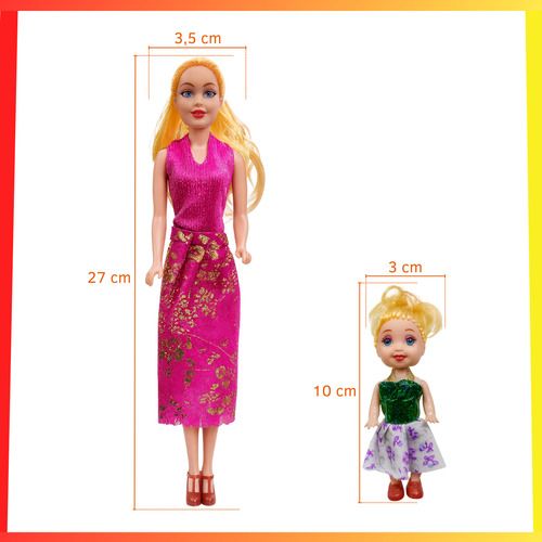 Muñeca Articulada Madre E Hija Juguete Para Niños Infantil