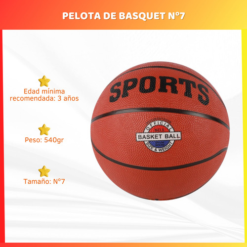 Pelota De Basquet Basket Nro 7 Tamaño 7 Entrenamiento Goma