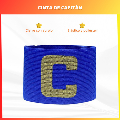 Cinta De Capitán Fútbol Elastizada Brazalete Con Abrojo