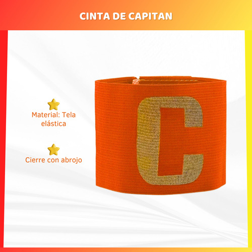 Cinta De Capitán Fútbol Elastizada Brazalete Con Abrojo