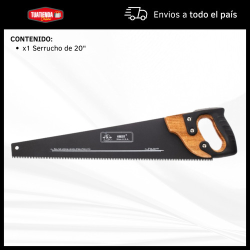 Serrucho Carpintero 20 Pulgadas Mango De Madera Y Goma