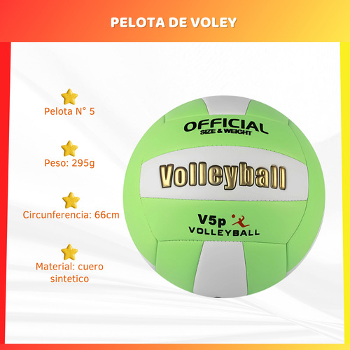 Pelota De Voley Número 5 Clásica Entrenamiento Playa Juego