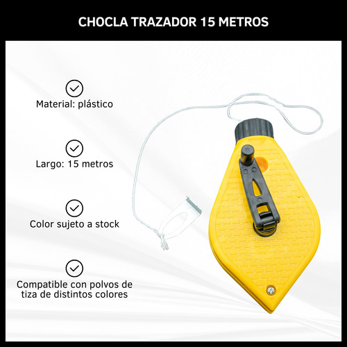 Chocla Trazador Marcador Albañil Plomada Albañilería 15mts