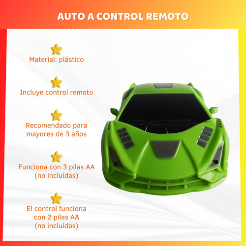 Autito A Control Remoto Vehículo De Juguete Auto Deportivo