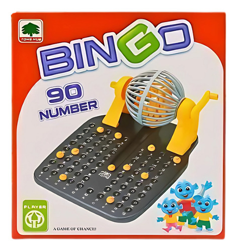 Juego De Mesa Bingo Familiar Con Bolillero 90 Números Niños
