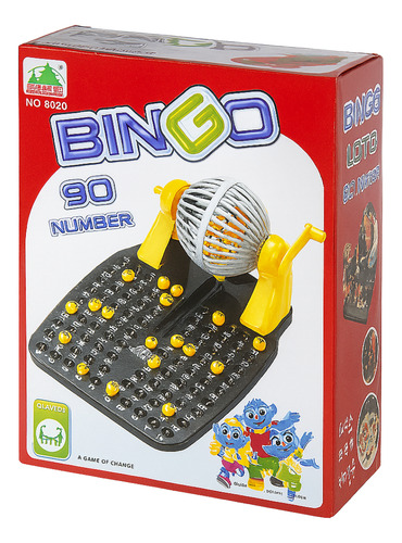 Juego De Mesa Bingo Familiar Con Bolillero 90 Números Niños