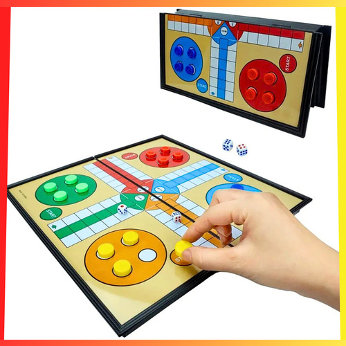 Juego De Mesa Ludo Clásico Magnético Plegable Familiar Niños