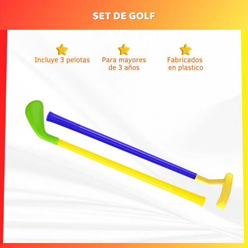 Set De Golf Infantil Juguete Con Palos Bolas Plástico Niños