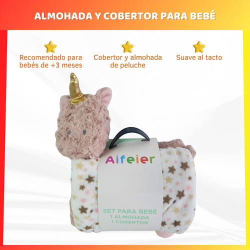 Manta Y Almohada Bebe Peluche Cuna Para Bebes Infantil