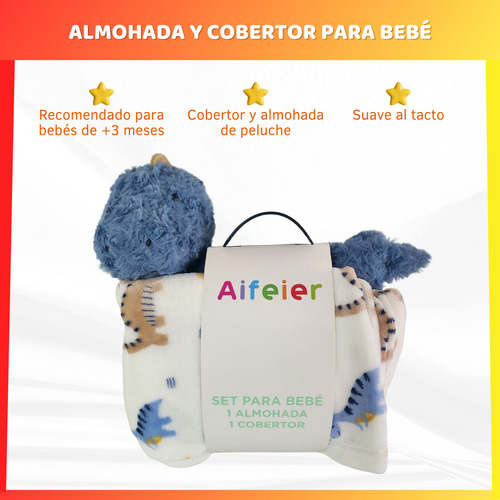 Manta Y Almohada Bebe Peluche Cuna Para Bebes Infantil