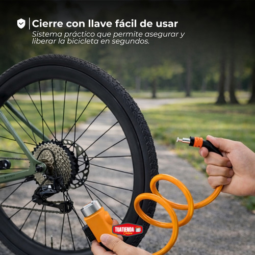 Linga Candado Para Bicicleta 1 Metro Reforzada 2 Llaves