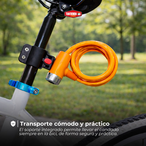Linga Candado Para Bicicleta 1 Metro Reforzada 2 Llaves