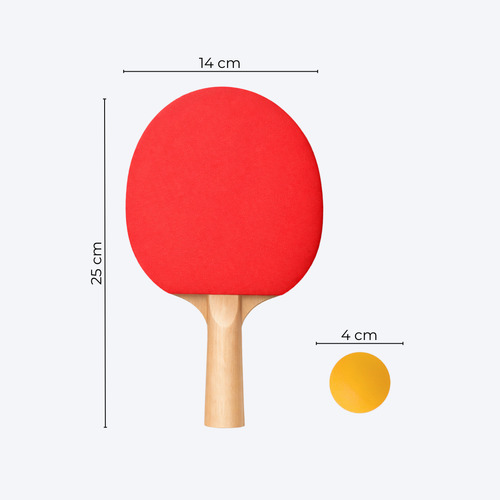 Paletas De Ping Pong X2 Con 3 Pelotas Y Mango St Recto