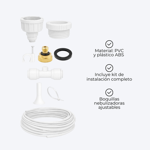Sistema De Nebulización Refrigeración 10mts Riego Exteriores