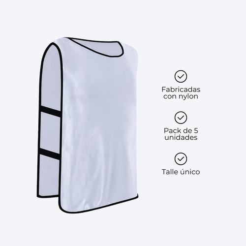 Pack X5 Pecheras Lisas De Entrenamiento Deportivas Futbol