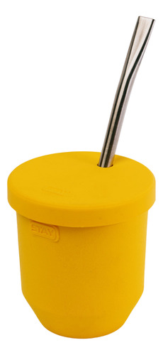 Mate Térmico Acero Inoxidable Con Tapa Silicona Y Bombilla