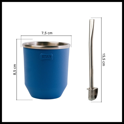 Mate Térmico Acero Inoxidable Con Tapa Silicona Y Bombilla