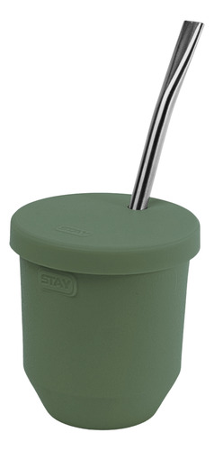 Mate Térmico Acero Inoxidable Con Tapa Silicona Y Bombilla
