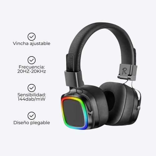 Auriculares Gamer Inalámbricos Led Vincha A30