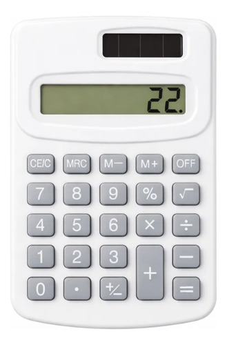 Calculadora 8 Digitos Mini Comercial Escolar Portatil Blanco