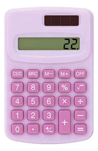 Calculadora 8 Digitos Mini Comercial Escolar Portatil Lila