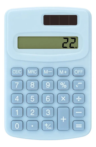 Calculadora 8 Digitos Mini Comercial Escolar Portatil Celeste