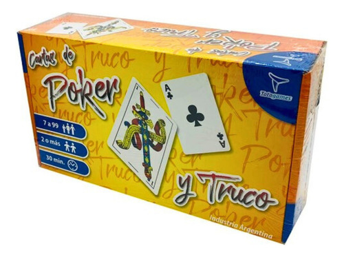 Juego De Cartas Poker Y Truco Mazo De Naipes Clásico 2 En 1